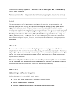 <b>The Dimensional Overlap Hypothesis: A Human-Scale Theory of Perceptual Shift, Cosmic Continuity, and the Veil of Perception</b>