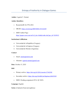 Entropy of Authority in Dialogue Games