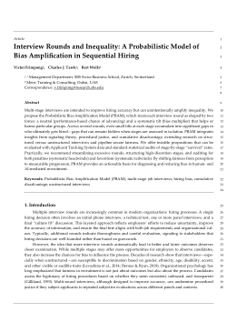Interview Rounds and Inequality: A Probabilistic Model of Bias Amplification in Sequential Hiring