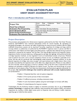 NYS Thruway Authority SMART Grant Evaluation Plan