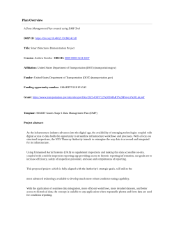 NYS Thruway Authority SMART Grant Data Management Plan