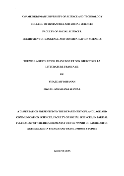 La Révolution française et son impact sur la littérature française : étude analytique du lien entre Histoire et expression littéraire