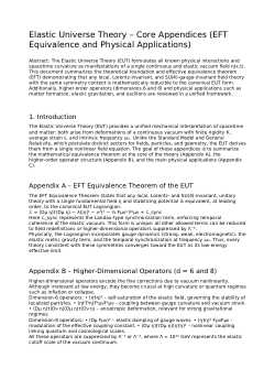“Elastic Universe Theory: Core Appendices on EFT Equivalence, Higher-Order Operators, and Physical Applications”