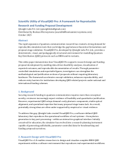 Scientific Utility of VisualQKD Pro: A Framework for Reproducible Research and Funding Proposal Development