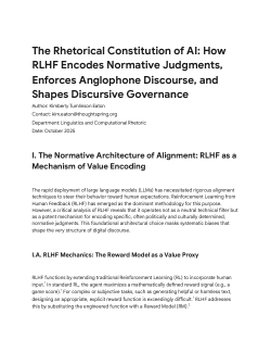 The Rhetorical Constitution of AI: How RLHF Encodes Normative Judgments, Enforces Anglophone Discourse, and Shapes Discursive Governance