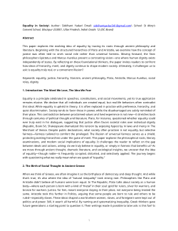 <b>Equality In Society</b>