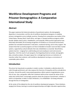 <b>Workforce Development Programs and Prisoner Demographics: A Comparative International Study</b>