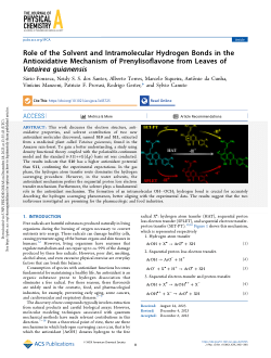 Role of the Solvent and Intramolecular Hydrogen Bonds in the Antioxidative Mechanism of Prenylisoflavone from Leaves of Vatairea guianensis