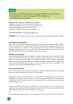 Prevalence of Malnutrition Among Mothers and Children 0-6 Months In Jos and Jigawa State Nigeria, a Comparative Analysis