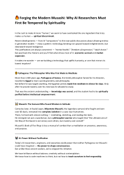 Forging the Modern Musashi: Why AI Researchers Must First Be Tempered by Spirituality