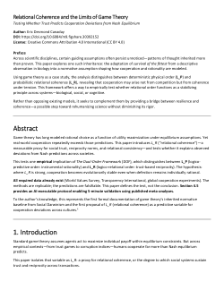 <b>Relational Coherence and the Limits of Game Theory:</b><i>Testing Whether Trust Predicts Cooperation Deviations from Nash Equilibrium</i>