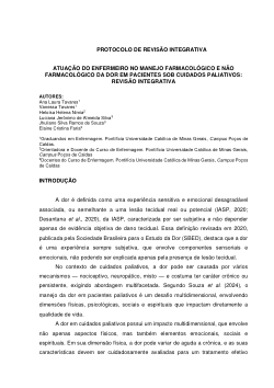 ATUAÇÃO DO ENFERMEIRO NO MANEJO FARMACOLÓGICO E NÃO FARMACOLÓGICO DA DOR EM PACIENTES SOB CUIDADOS PALIATIVOS: REVISÃO INTEGRATIVA