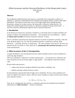 Affine Invariance and the Structural Resilience of the Honeycomb Lattice