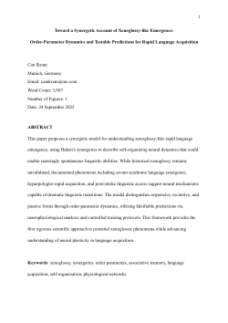 Toward a Synergetic Account of Xenoglossy-like Emergence: Order-Parameter Dynamics and Testable Predictions for Rapid Language Acquisition