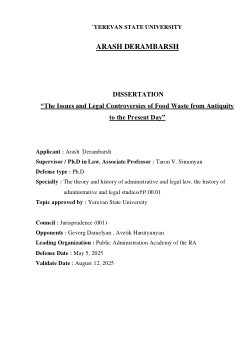 The Issues and Legal Controversies of Food Waste from Antiquity to the Present Day