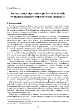 Wykorzystanie algorytmów grafowych w analizie wybranych aspektów funkcjonowania organizacji