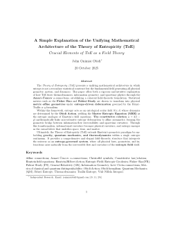 A Simple Explanation of the Unifying Mathematical Architecture of the Theory of Entropicity (ToE): Crucial Elements  of ToE as a Field Theory