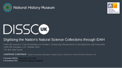 DiSSCo UK: Digitising the Nation’s Natural Science Collections through iDAH