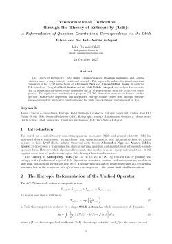 Transformational Unification through the Theory of Entropicity (ToE):  A Reformulation of Quantum–Gravitational Correspondence via the Obidi Action and the Vuli-Ndlela Integral