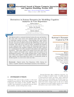 Derivatives in System Dynamics for Modelling Cognitive Analytics in User Experience