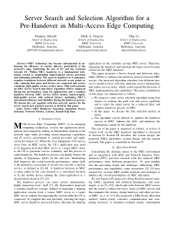 Server Search and Selection Algorithm for a Pre-Handover in Multi-Access Edge Computing