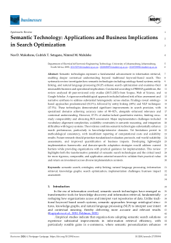 Semantic Technology: Applications and Business Implications in Search Optimization