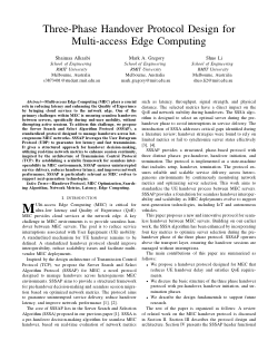 Three-Phase Handover Protocol Design for Multi-access Edge Computing