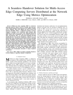 A Seamless Handover Solution for Multi-Access Edge Computing Servers Distributed at the Network Edge Using Metrics Optimization