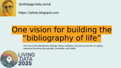 One vision for building the “bibliography of life”