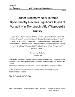 Fourier Transform Near-Infrared Spectrometry Reveals Significant Inter-Lot Variability in Thyrotropin Alfa (Thyrogen®) Quality