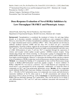 Dose–Response Evaluation of Novel RORγt Inhibitors by Low-Throughput TR-FRET and Phenotypic Assays