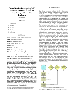 WashBlock - Investigating Self Match Prevention Abuse on the Chicago Mercantile Exchange