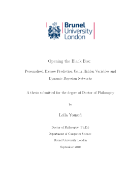 Opening the black box: personalised disease prediction using hidden variables and dynamic bayesian networksOpening artificial intelligence black box models: disease prediction and patient personalisation using hidden variables discovery and dynamic bayesian networks