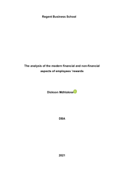 The analysis of the modern financial and non-financial aspects of employees ’rewards