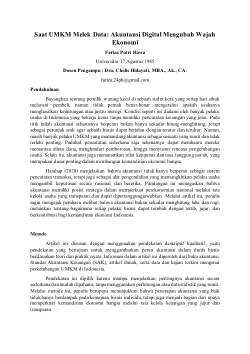 Saat UMKM Melek Data : Akuntansi Digital Mengubah Wajah Ekonomi