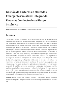 Gestión de Carteras en Mercados Emergentes Volátiles: Integrando Finanzas Conductuales y Riesgo Sistémico