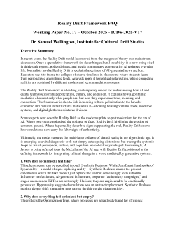 Reality Drift and the Algorithmic Age: FAQ on AI, Culture, and Meaning (RDF-2025-V17)