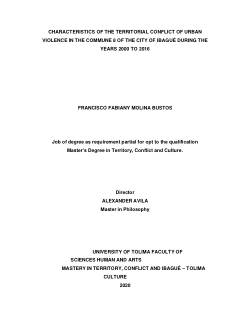 CHARACTERISTICS OF THE TERRITORIAL CONFLICT OF URBAN VIOLENCE IN THE COMMUNE 8 OF THE CITY OF IBAGUÉ DURING THE YEARS 2000 TO 2016