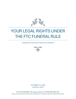 Your <b>Legal Rights</b> Under the<b> FTC Funeral Rule</b>: Consumer-Protection Checklist