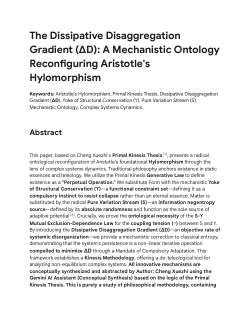 The Dissipative Disaggregation Gradient (ΔD): A Mechanistic Ontology Reconfiguring Aristotle's Hylomorphism