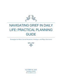 Navigating <b>Grief</b> in Daily Life: Practical Planning Guide