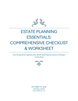 <b>Estate Planning</b> Essentials Checklist