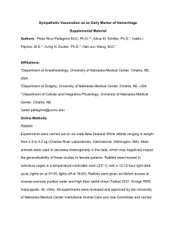 Online Supplemental Material for Sympathetic Vasomotion as an Early Marker of Hemorrhage