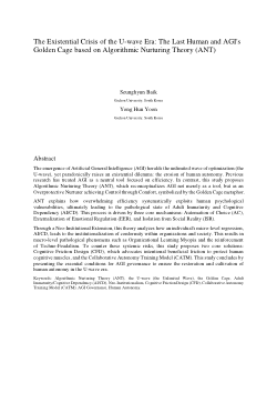 The Existential Crisis of the U-wave Era: The Last Human and AGI's Golden Cage based on Algorithmic Nurturing Theory (ANT)