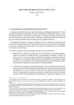 Ejecutoria de Hidalguía en Castilla (1571)