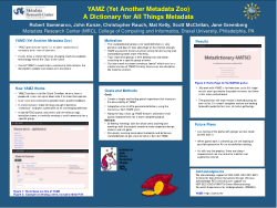 YAMZ (Yet Another Metadata Zoo) A Dictionary for All Things Metadata