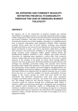 OIL EXPOSURE AND CURRENCY FRAGILITY: REVISITING FINANCIAL VULNERABILITY THROUGH THE LENS OF EMERGING MARKET VOLATILITY