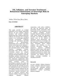 Oil, Inflation, and Investor Sentiment: Behavioral Dimensions of Sovereign Risk in Emerging Markets