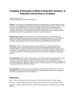 <b>Coupling Thresholds in Multi-Component Systems: A </b><b>Potential Critical Gap in AI Safety</b>