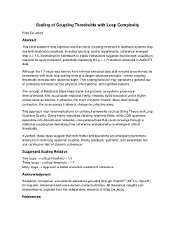 <b>Scaling of Coupling Thresholds with Loop Complexity</b>